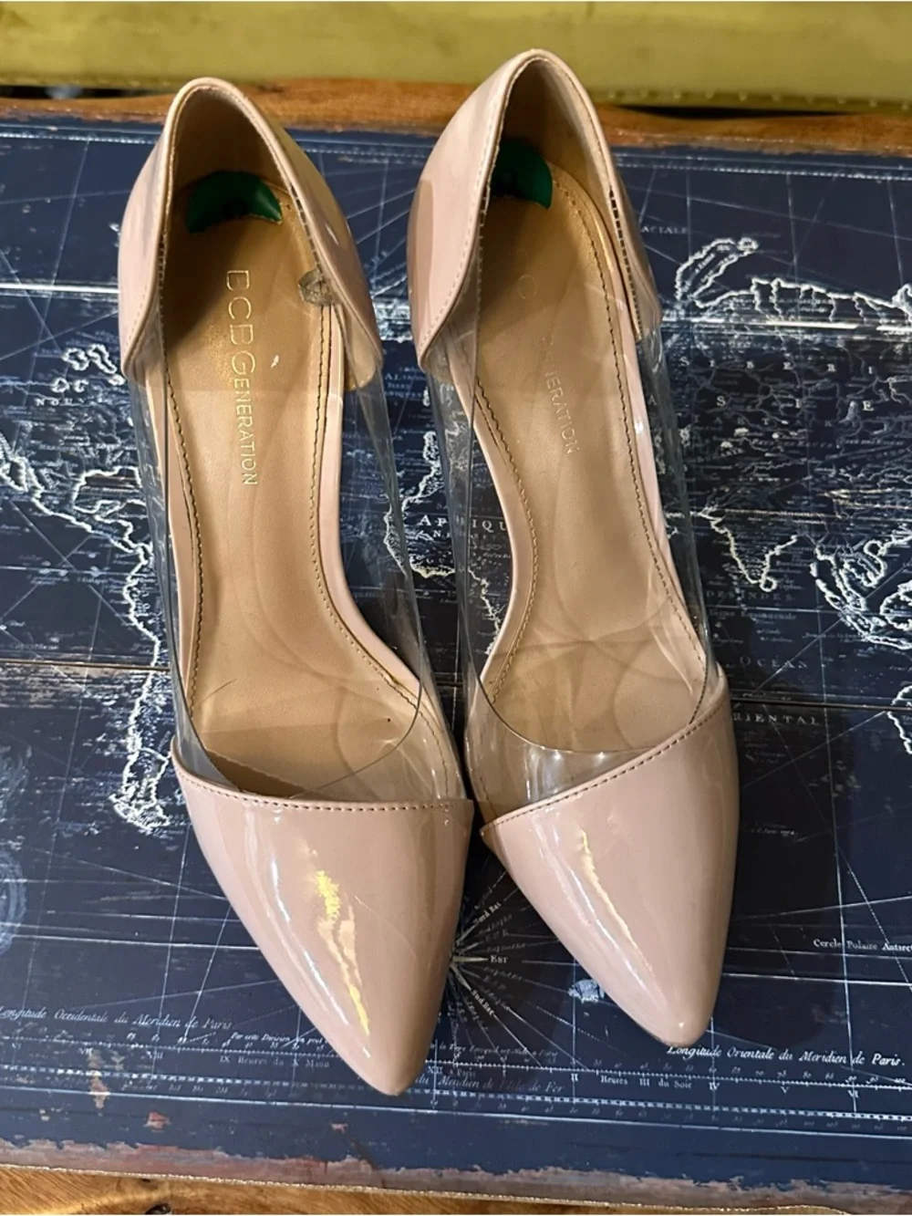 BCBGeneration “Lania” Lucite Pointed Stiletto Pumps – Nude Pink – Women’s 8